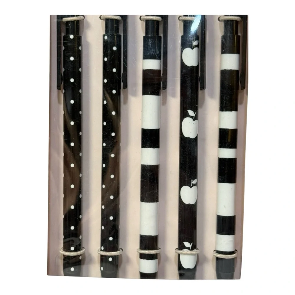 kate spade new york Dots & Stripes Ink Pen Set – 5 Pens – New w/ Box Damage
